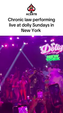 A post by @ace876media.ent1 on TikTok caption: Chronic law performing live at dolly Sundays in New York 