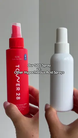 A post by @tower28beauty on TikTok caption: Just stopping by to give you the DL on what makes SOS Spray special 👀✨ #sosspray #tower28 #hypochlorousacidspray #usvsthem 