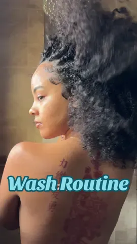 A post by @michixo__ on TikTok caption: My favorite thing to do 🌧️🩵 @Fenty Hair #haircare #hair #curlygirl  #routine #washday #curlyhair 