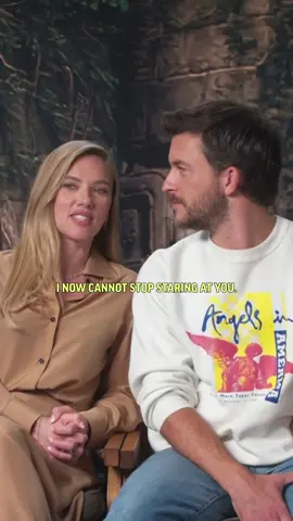 A post by @devonrodriguezart on TikTok caption: I sat down with Scarlett Johansson and Jonathan Bailey to draw and chat about #JurassicWorldRebirth Only in theaters July 2 | @Jurassic World @Universal Pictures #UniversalPartner