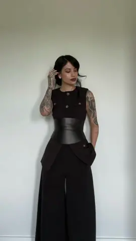A post by @cejachel on TikTok caption: It’s a corporate goth kind of vibe 🖤 #revolveambassador #whatiwore #darkaesthetic #darkfeminine #outfitdiaries #allblackoutfit #minimalistgoth #moderngoth 