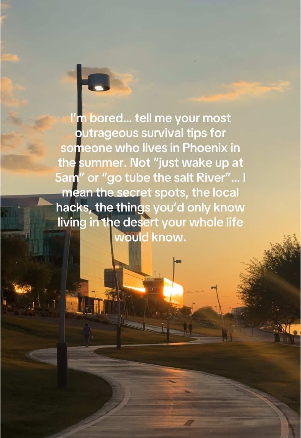 A post by @wildjoyexperiences on TikTok caption: Arizona seasonal depression loading 😭 gimme all the things to get through this phoenix summer!!!! 📍Tempe town lake in Tempe, Arizona #arizona #phoenixaz #heat #phoenix #heatwave #survivaltips 