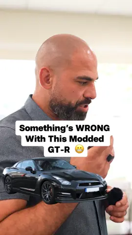 A post by @georgejsaliba on TikTok caption: Something's crazy off with this Nissan GT-R. Wait til you see it. #nissangtr #carenthusiast #carmods #carmarket #performancecars #fy #fyp 