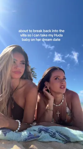 A post by @perksofisabelle on TikTok caption: swimming across the ocean rn so I can hug Huda and check her with love 💘 #loveislandusa #huda #bellea #belledasha 