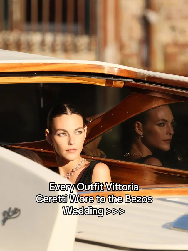 A post by @voguemagazine on TikTok caption: #VittoriaCeretti gave us a master class in wedding guest dressing this weekend. Tap the link in our bio for details on all of her looks. 