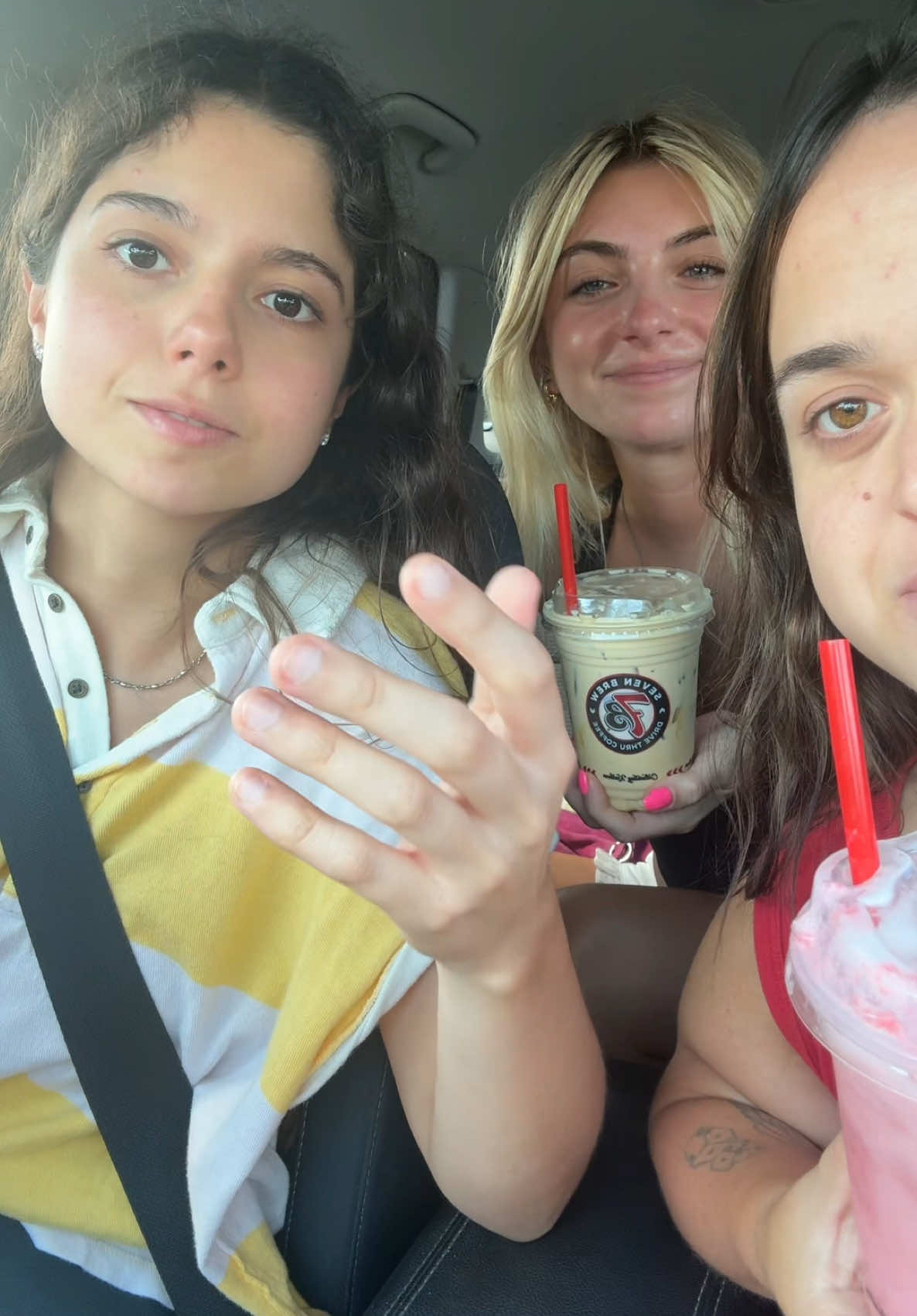 A post by @brielleybelly123 on TikTok caption: @7brewcoffee open one in every state i need it now. @chloeforero @lia 