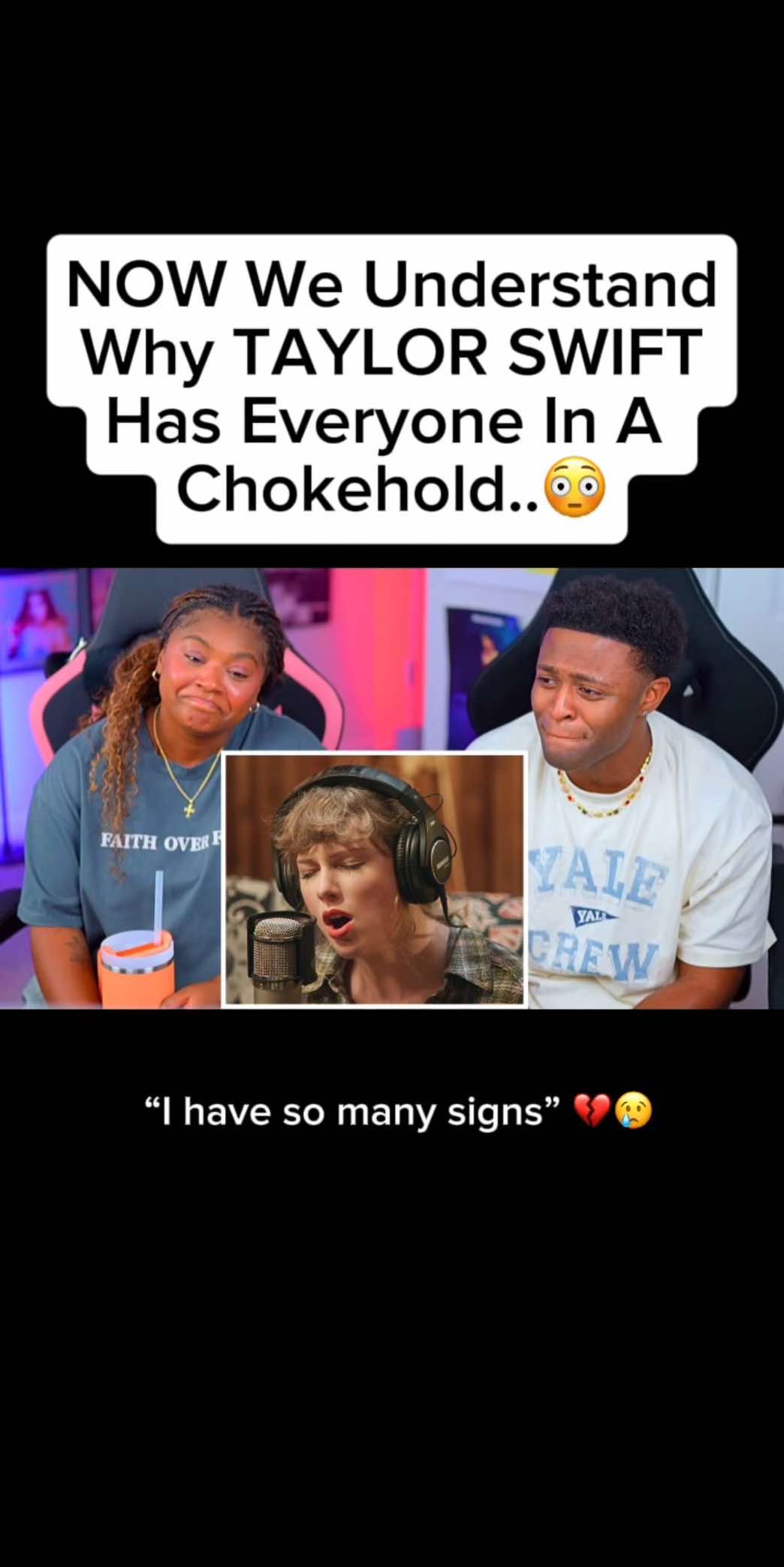 A post by @terryandkaniyia on TikTok caption: When we thought we couldn’t love a song more😭 our reaction Folklore: Long Pond Studio Sessions is on Patreon‼️ @Bon Iver Justin voice is UNREAL..🤯 @Taylor Swift sang from her SOUL😩 #taylorswift #folklore #exile #boniver #justinvernon #cardigan #reaction #live #swiftie #singing #jackantonoff #cover #swiftie 