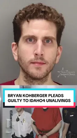 A post by @truecrime_central on TikTok caption: BREAKING: Bryan kohberger has pleaded GUILTY in the idaho4 case and no trial will now be held #bryankohberger #idaho4 #truecrime