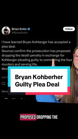 A post by @goojiepooj on TikTok caption: Bryan Kohberger accepts a guilty plea in exchange for removing death penalty @Brian Entin sorry for the disrespect 🫡 @BlairsHeadband Ty for data 💕#bryankohberger #idaho4 