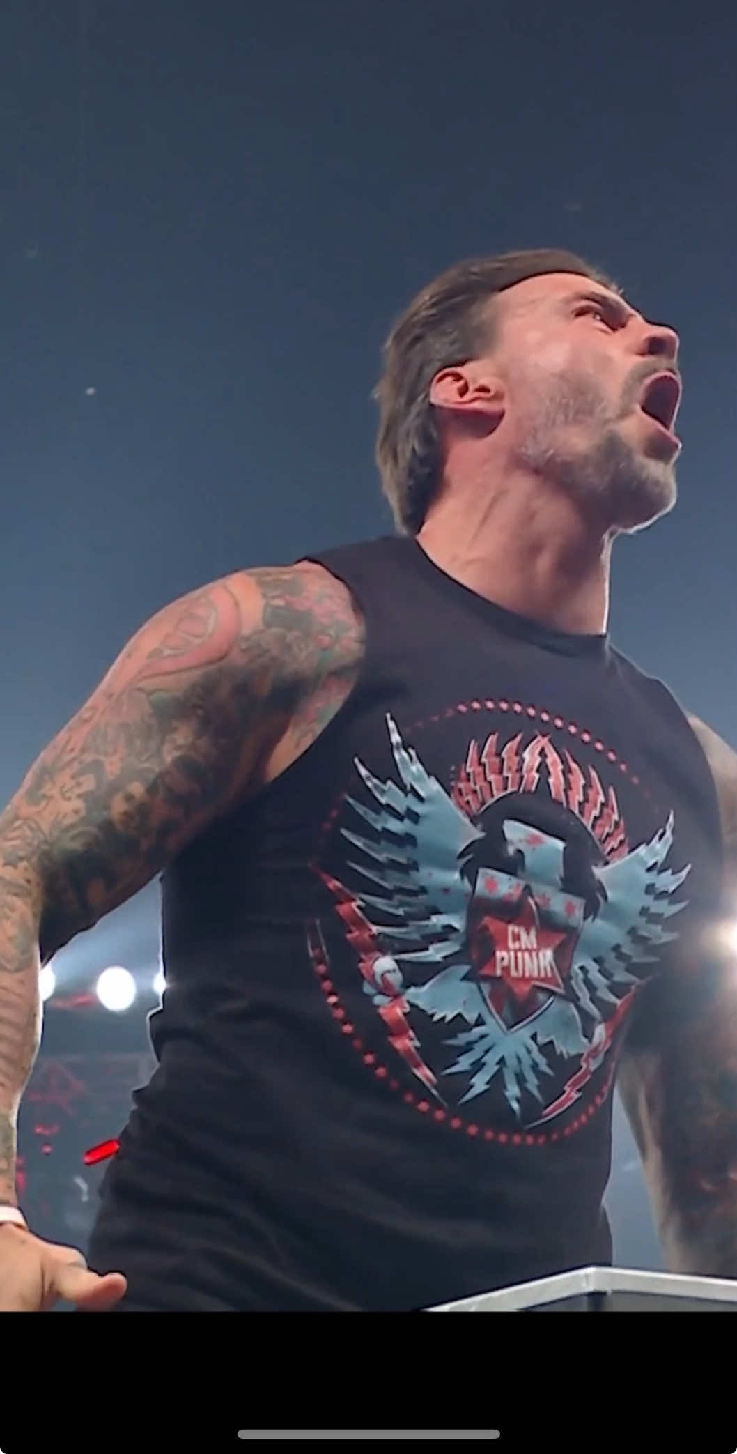 A post by @wwe on TikTok caption: Bro must hear ‘Cult of Personality’ in his nightmares 💀 #WWE #SethRollins #CMPunk #Gunther
