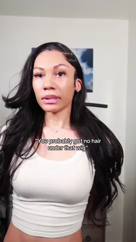 A post by @nojill on TikTok caption: Bc bald where?? 😝😝 ima start wearing it like this y’all fr 😂  #foryou #beauty #hair