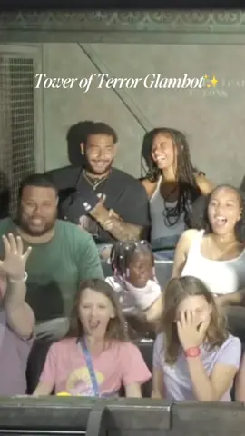 A post by @lexielearmann on TikTok caption: Can you tell who doesn’t like the ride😭😭😭 @Nudienigel #fyp #disneyworld #disney #towerofterror #date #disneyparks 