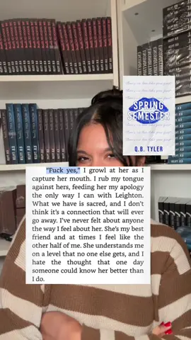 A post by @author.qbtyler on TikTok caption: “friends” 😏💙 SPRING SEMESTER: a messy friends to lovers romance #qbtyler #BookTok #bookshelf #kindleunlimited 