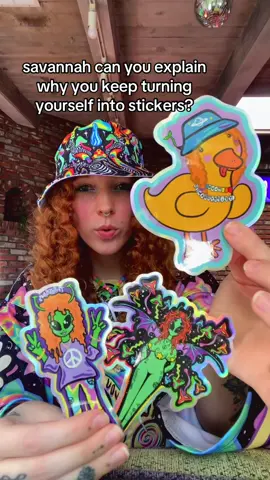 A post by @trippydraws on TikTok caption: this is what free will does to me..😂🪿✨🪐 #tiktok #foryou #rave #stickers #smallbusiness 