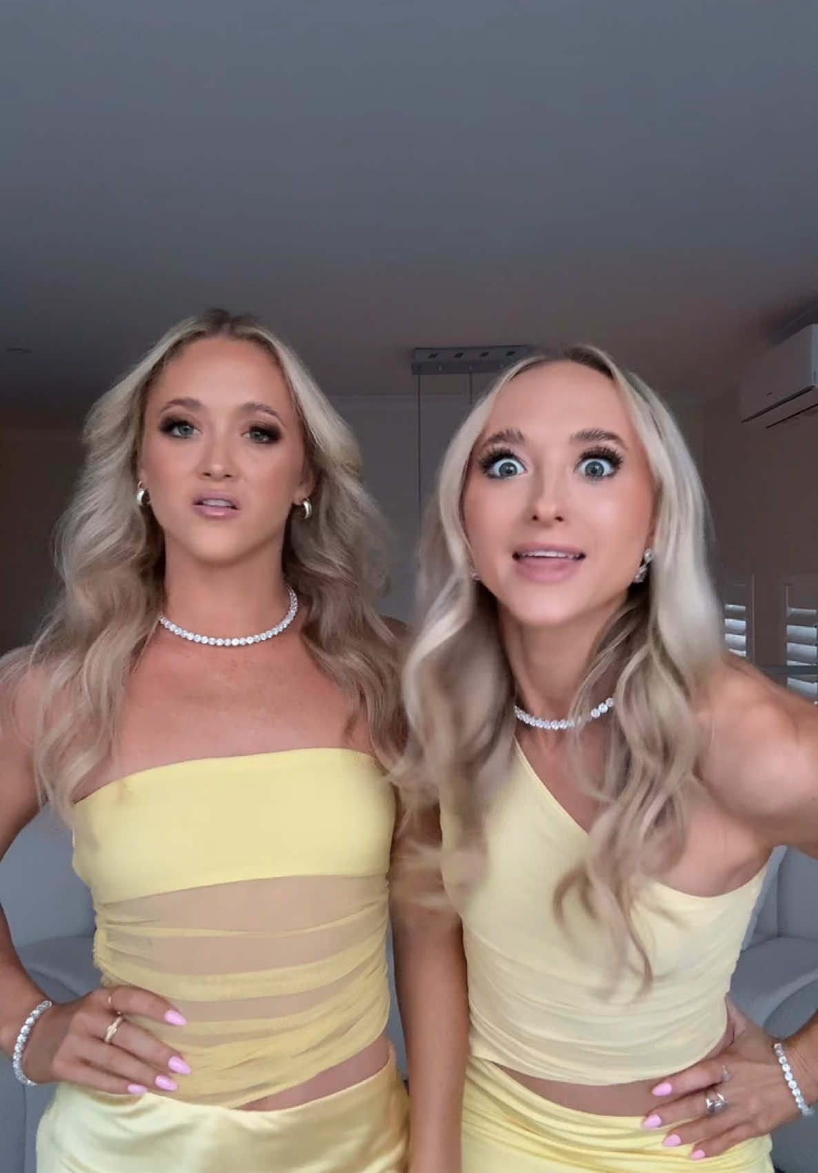 A post by @rybkatwinsofficial on TikTok caption: 🤮👰🏼🙊 These dresses are giving Beauty and the beast! #twins #beautyandthebeast 