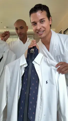 A post by @theoandremy on TikTok caption: Get ready with us wearing @Ralph Lauren do you like this look ? #ootd #matchingoutfits #fashion #theoandremy 
