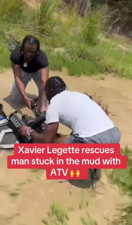 A post by @whistle on TikTok caption: Another country side quest completed 😂🙌 #nfl #country #southern #xavierlegette #panthers #carolinapanthers #sports #atv 
