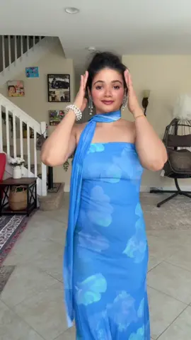 A post by @sushila.santosh on TikTok caption: Yo dress ko color 🩵🩵🩵#foryou #sushilohani #ourgirlshreesha #nepalimusershlok #babygirlsanshila 