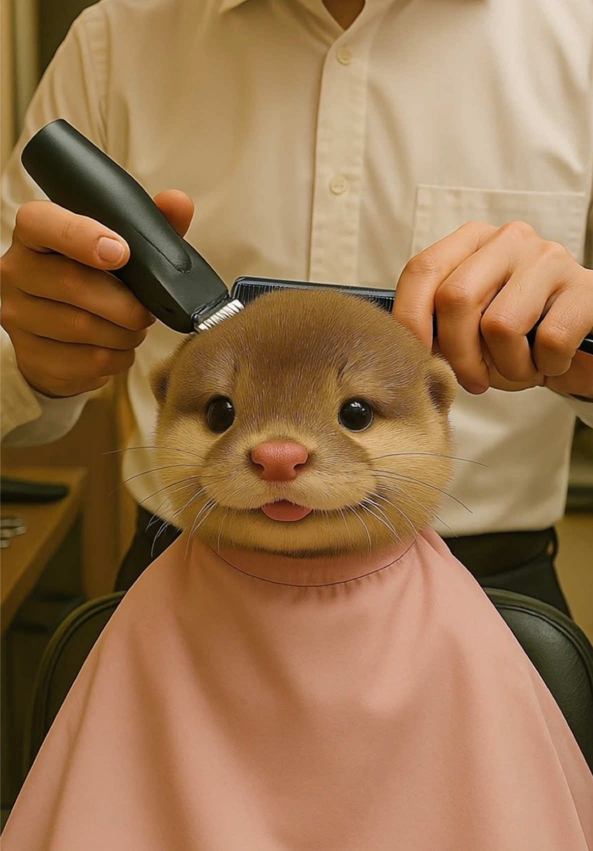 A post by @ku_13js on TikTok caption: She is such a lovely little princess. 😊#otter #baby #cute #LittleOtter #BabyOtter 