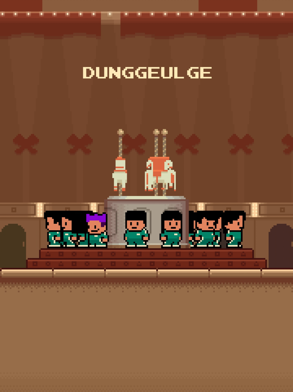 A post by @dave.xp on TikTok caption: Ring-a ring-a ring! 🎪 @Squid Game Netflix #squidgame #pixelart #squidgameseason3