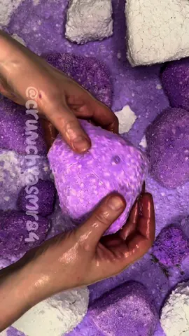 A post by @crunchyasmr84 on TikTok caption: Pasted Purple Geodes | Jumbo Chalk Chunks #chalkart #asmr #crunchyasmr84 