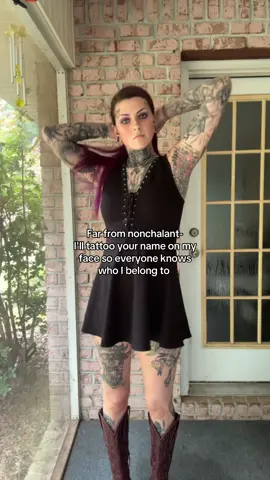 A post by @spdrlegs on TikTok caption: 😏😏 #spiderlegs #facetattoo #foryoupage #fyp #fypシ #yourname #laneboots #trending #relatable #relationshipgoals #