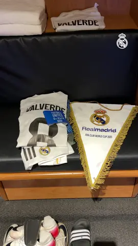 A post by @realmadrid on TikTok caption: ⚪👕 Dressing room - READY! #FIFACWC #RealMadrid 