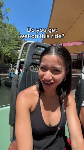 A post by @_angelomarasigan on TikTok caption: WE ARE SOAKING 😭 @Allissa @Lexy #disneylandrides #waterrides #disneylandcaliforniaadventure 