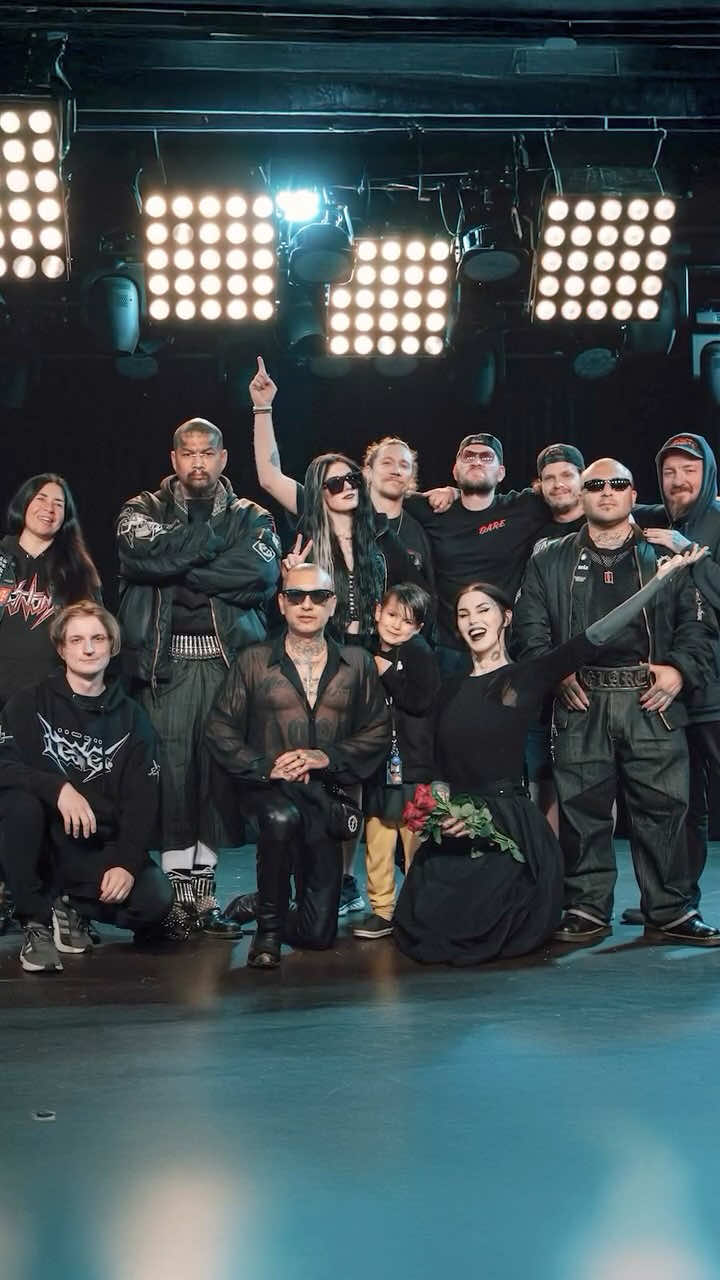 A post by @katvond on TikTok caption: The bittersweet end of our EURO TOUR - I type this with tears in my eyes (joyful ones!) looking back at so many sweet moments not only spent with my family and friends and fans, but with my beloved road crew. Forever memories made all over this beautiful world. #Ontour Can’t wait to come back again soon - already working on the next album!! LOVE YOU ALL! X, KvD