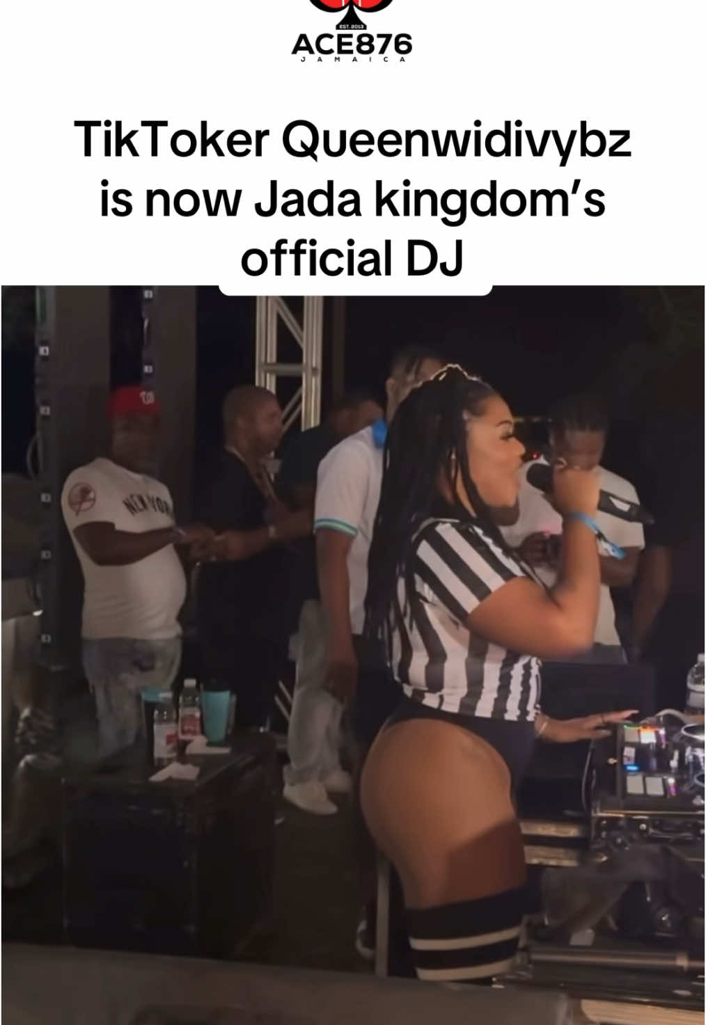 A post by @ace876media.ent1 on TikTok caption: TikToker Queenwidivybz is now Jada kingdom’s official DJ @𝐐𝐔𝐄𝐄𝐍𝐰𝐢𝐝𝐢𝐕𝐘𝐁𝐙🕌🍏 