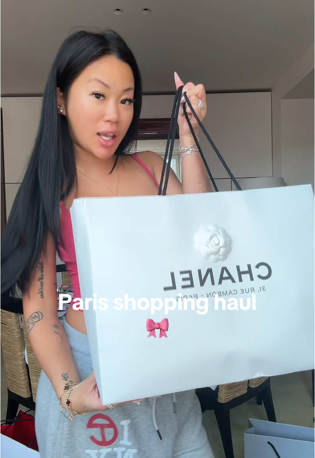 A post by @lauren.luo on TikTok caption: Excuse me low energy and nonexistent voice😭😭😭but I had such a good shopping day in Paris omg #shoppinghaul #haul #fyp 