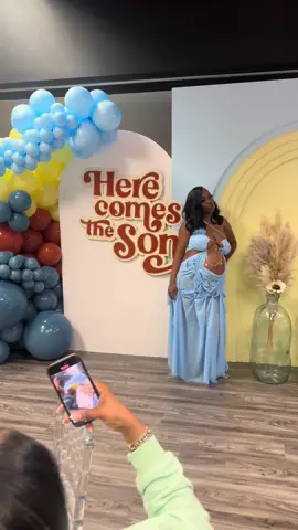 A post by @justiceamourr on TikTok caption: @Butterfly Beauty Barr so proud of u boo😘🔥 #babyshower #itsaboy #justiceamourr #viral 