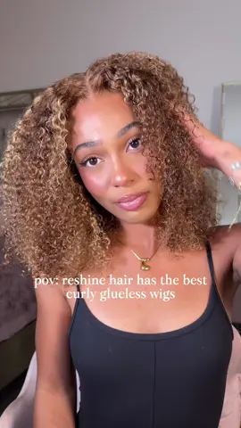 A post by @ on TikTok caption: click tiktok shop link to get one 😍 @Reshinehair @Reshine Hair Store #tiktokmademebuyit #reshinehair #wiginfluencer #tiktokshopreviews #gluelesswig 