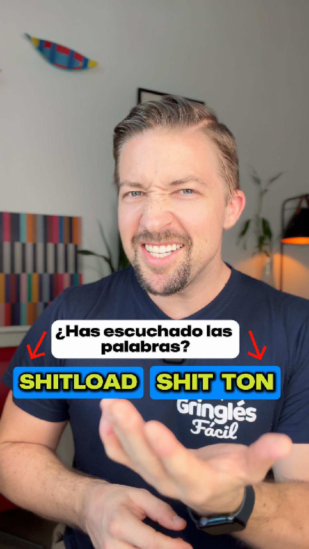 A post by @gringlesfacil on TikTok caption: Aprende inglés de verdad: “Shitload” y “shit ton” se usan para decir “muchísimo.” Guárdalo si quieres hablar como se habla en la vida real. Y sígueme para más expresiones que no enseñan en la escuela. #ingles 