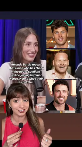 A post by @katericcio on TikTok caption: Amanda said a man who has “been in the public spotlight” will be joining Summer House this season. Here are just a few of my theories… #summerhouse #summerhousebravo #amandabatula #kylecooke #robrausch #dylanefron #branflakezz #bravo #bravotv #realitytv #jasontartick #tradingsecrets #podcast #recap #theory #greenscreen 