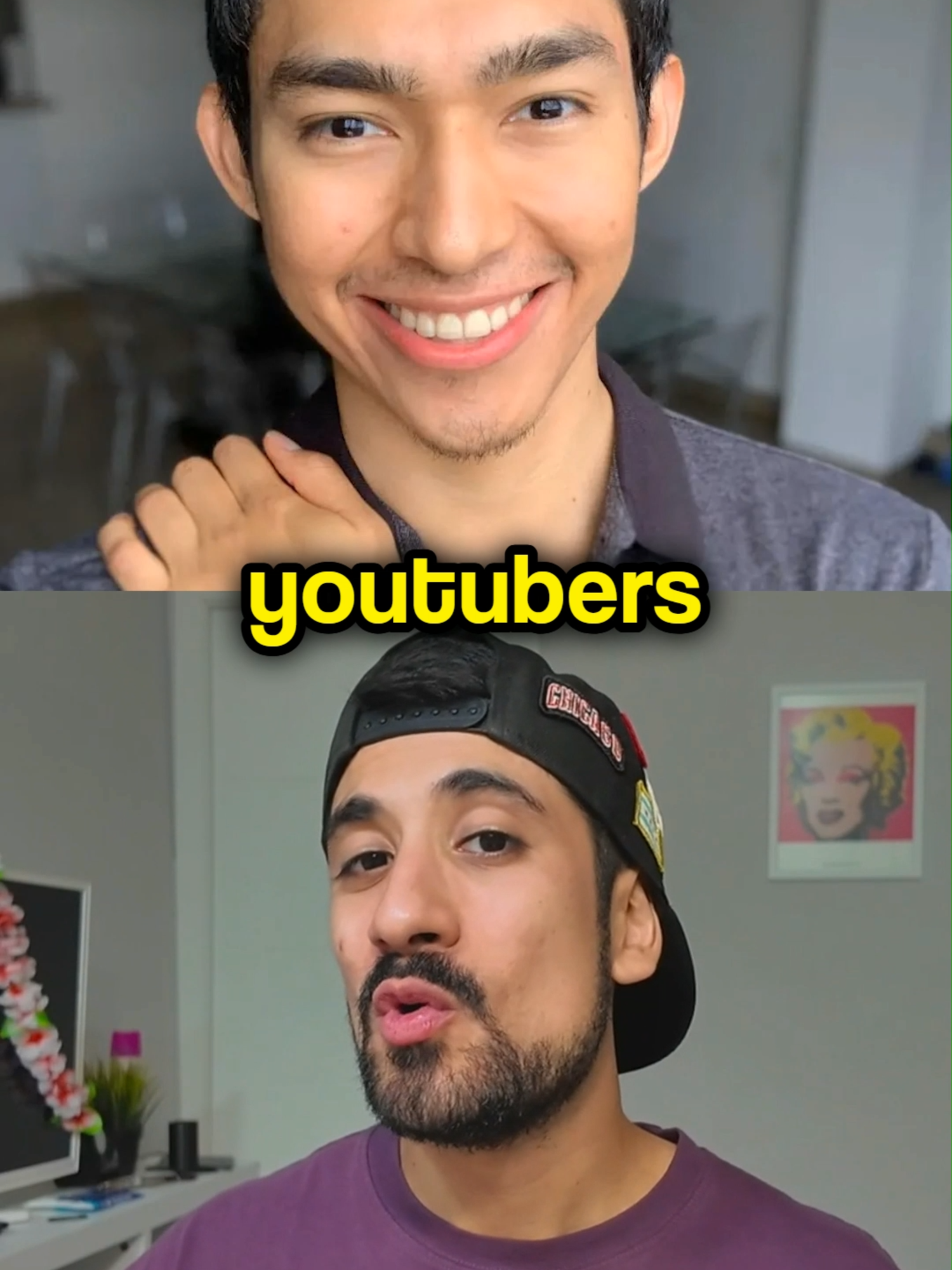 A post by @javiercazarez on TikTok caption: YouTubers con barba según la IA 😳 #curiosidades #creadores #ia #humor