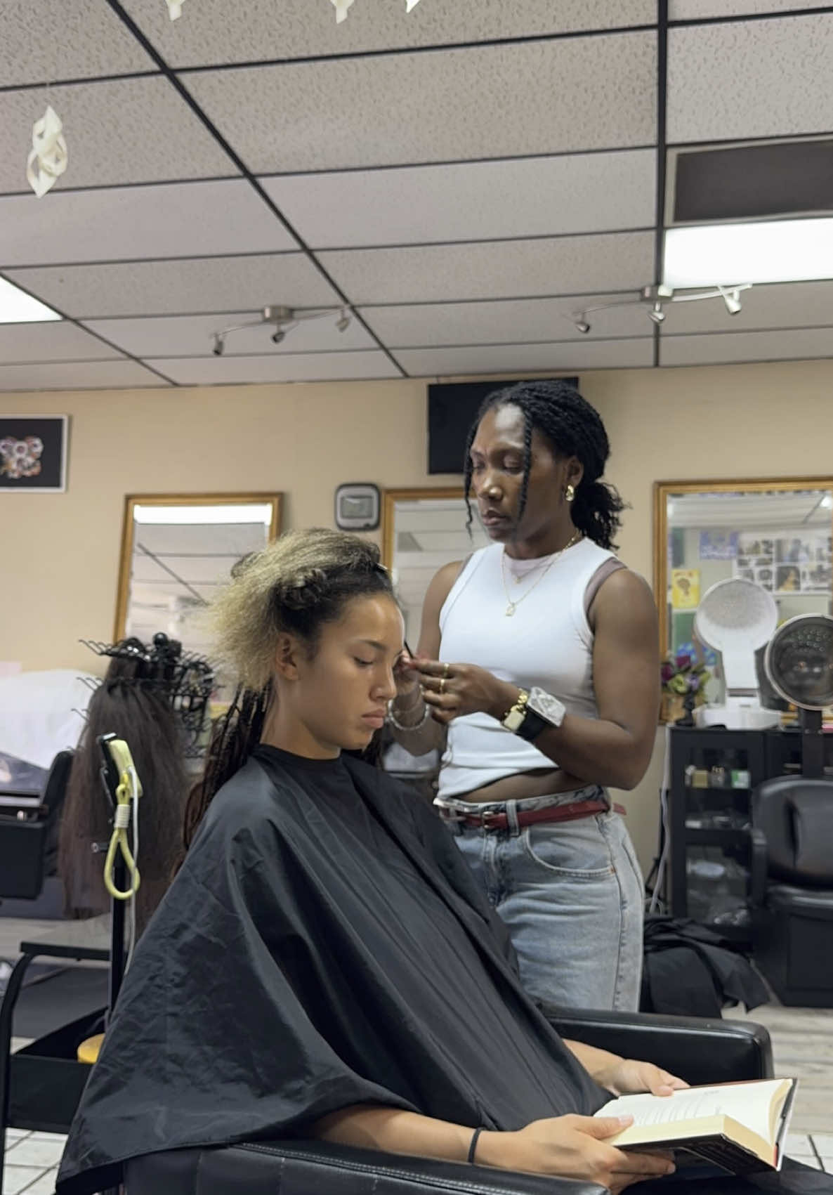 A post by @sofiawylie on TikTok caption: YOU KNOW WHAT TIME IT ISSSS Braider - @Hazel  Human hair bundles from @YWigs Official 