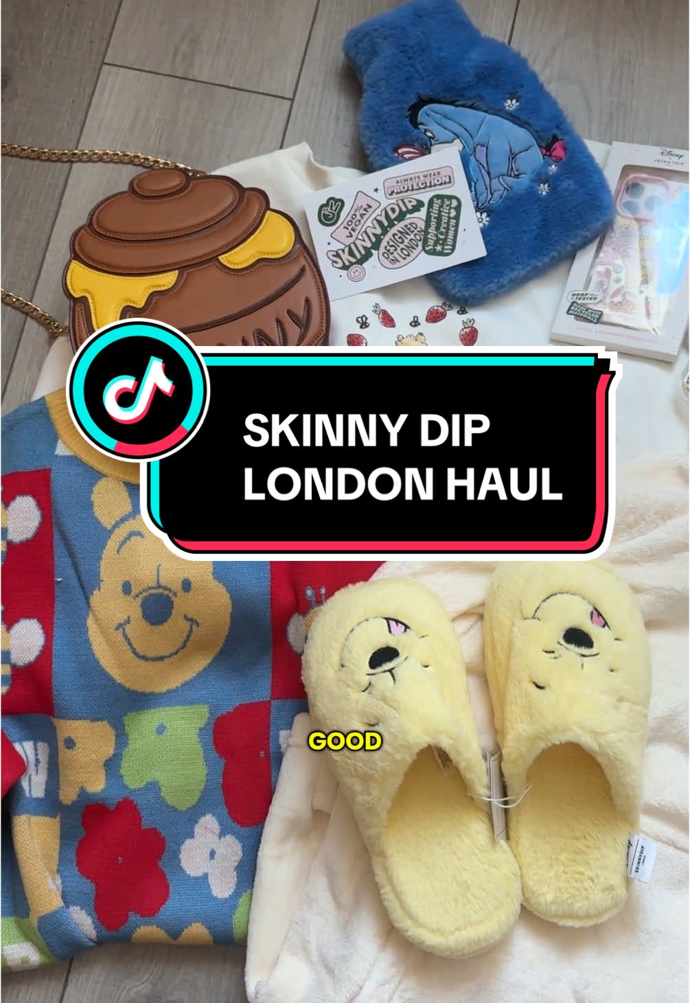 A post by @blakespopnook on TikTok caption: we are back with a pooh bear haul! ✨GIFTED✨ thank you, @Skinnydip London 😭🫶🏼 love it all so much. 🍯 #skinnydiplondon #winniethepooh #blakespopnook #poohcorner 
