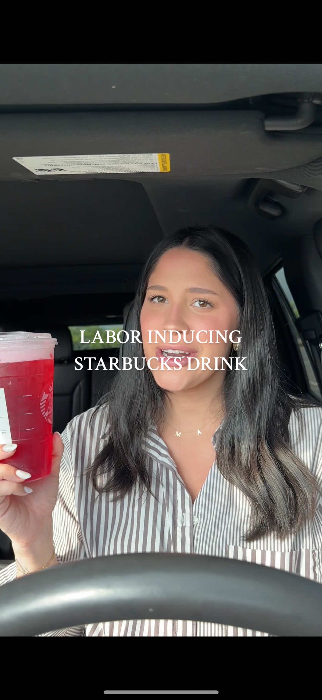A post by @victoriabachlet on TikTok caption: I doubt it will do anything, but doesn’t hurt to try🤞🏼😅 #39weekspregnant #thirdtrimester #laboranddelivery #laborinducingdrink #baby2 #laborsigns #vbac #babywatch #csection #momtok #pregnancyjourney 