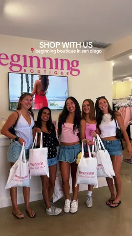 A post by @nicolelaeno on TikTok caption: The best time @Beginning Boutique in San Diego!! 💝 #BBSD #beginningboutique 