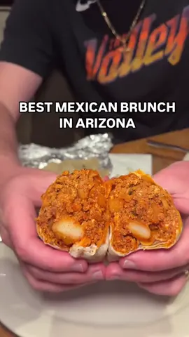 A post by @hungryhotline on TikTok caption: BEST MEXICAN BRUNCH in ARIZONA is @comedorguadalajara in south Phoenix! This famous restaurant has been around for decades and has the BEST huevos rancheros, machaca, chilaquiles, and carne picado! Don’t forget to try their chorizo burrito 🌯! They serve brunch until 12pm but come early as it often gets crowded! #arizona #phoenix #azfood #foodinstagram #brunchtime #brunch #mexicanfood #guadalajara