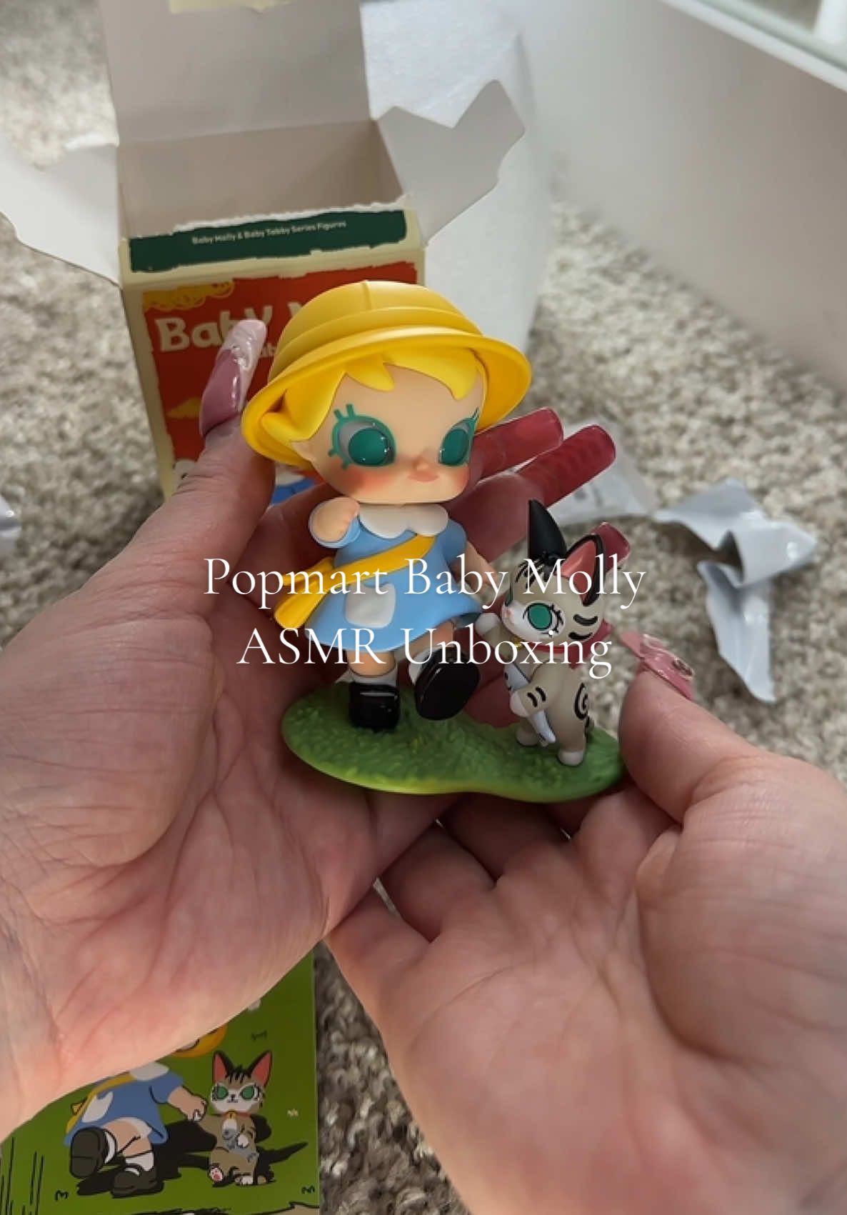 A post by @babessdreaa on TikTok caption: This series is soooo cutesy, so many good ones 😍 thank u @POP MART US LOCAL   #fyp #fypシ #popmartunboxing #popmartus #popmart #unboxing #secret #babymolly #popmart 