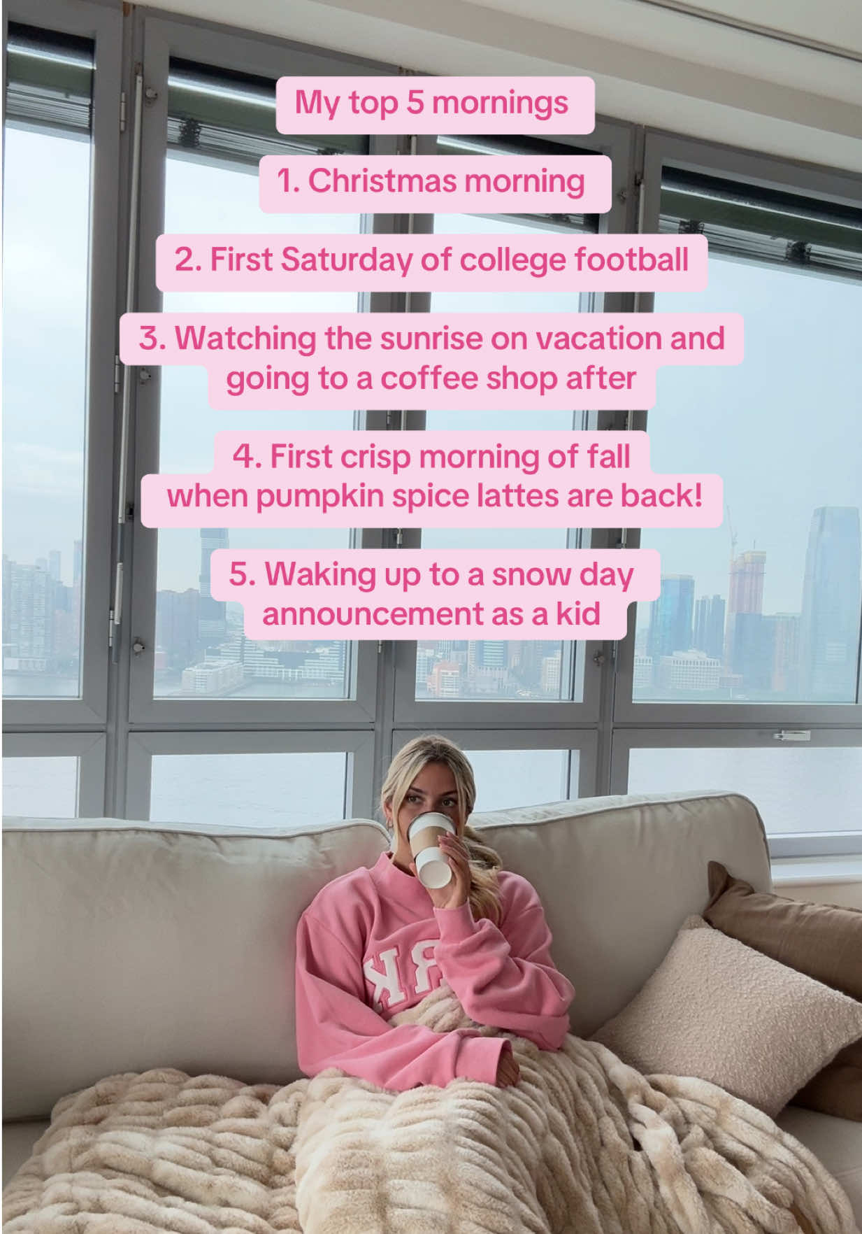 A post by @katiefeeneyy on TikTok caption: What’s your favorite morning?? 🌞 
