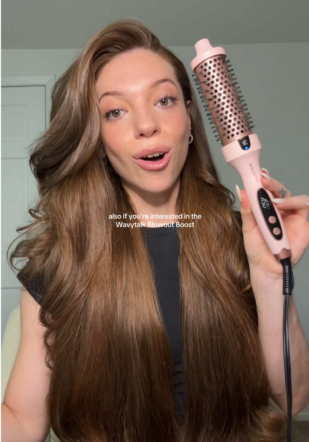 A post by @danielleathena on TikTok caption: Blowout for my wedding day: yay or nay? Folllow for hair tutorials 🤍 #hairtok #hair #bridalhair #bridalhairstyle #hairstyle #hairstyles #hairinspo #wavytalk #hairtutorial #dealsforyoudays 