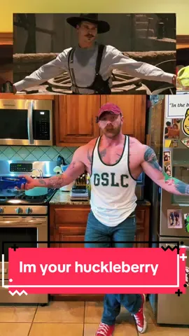 A post by @scotty.k.fitness on TikTok caption: Im your huckleberry 🤠 #shaker #bottle #creator #nope #fail #mine #chicken #bark #baby 