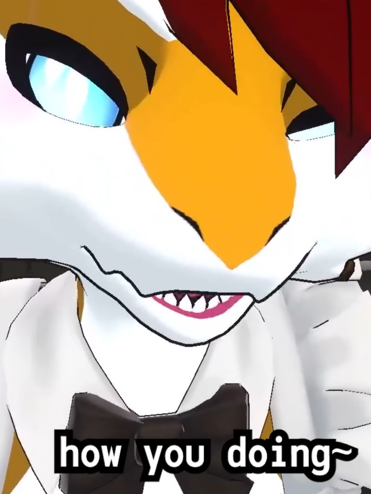 A post by @durrvish on TikTok caption: I kiss chat #furry #furryfandom #vtuber #streamer #vrchat #virtualreality #fullbodytracking #vr