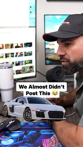 A post by @georgejsaliba on TikTok caption: We almost didn't post this. Here's why. #audir8 #exhaustsystem #carinspection #missingparts #carmaintenance #fy #fyp 