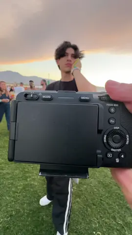 A post by @sonyelectronics on TikTok caption: Who that in the backkkk? 👀 @snevk_ getting all the angles and cinematic shots with the Sony FX3. 🎥🔥 #SonyFX3