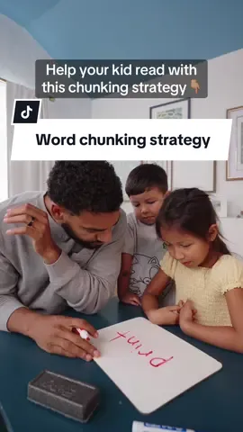 A post by @toddlerscanread on TikTok caption: YOU can help your child read longer words at home with this strategy which helps them break it into manageable parts. Get more reading support for parents in my bio! 