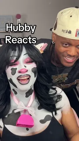 A post by @beatsbydeb on TikTok caption: he loves this a little too much🤭🐄💕 #hubbyreacts 